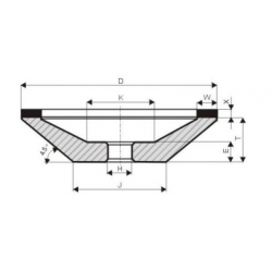 Diamantový kotouč miskový 12A2/45°